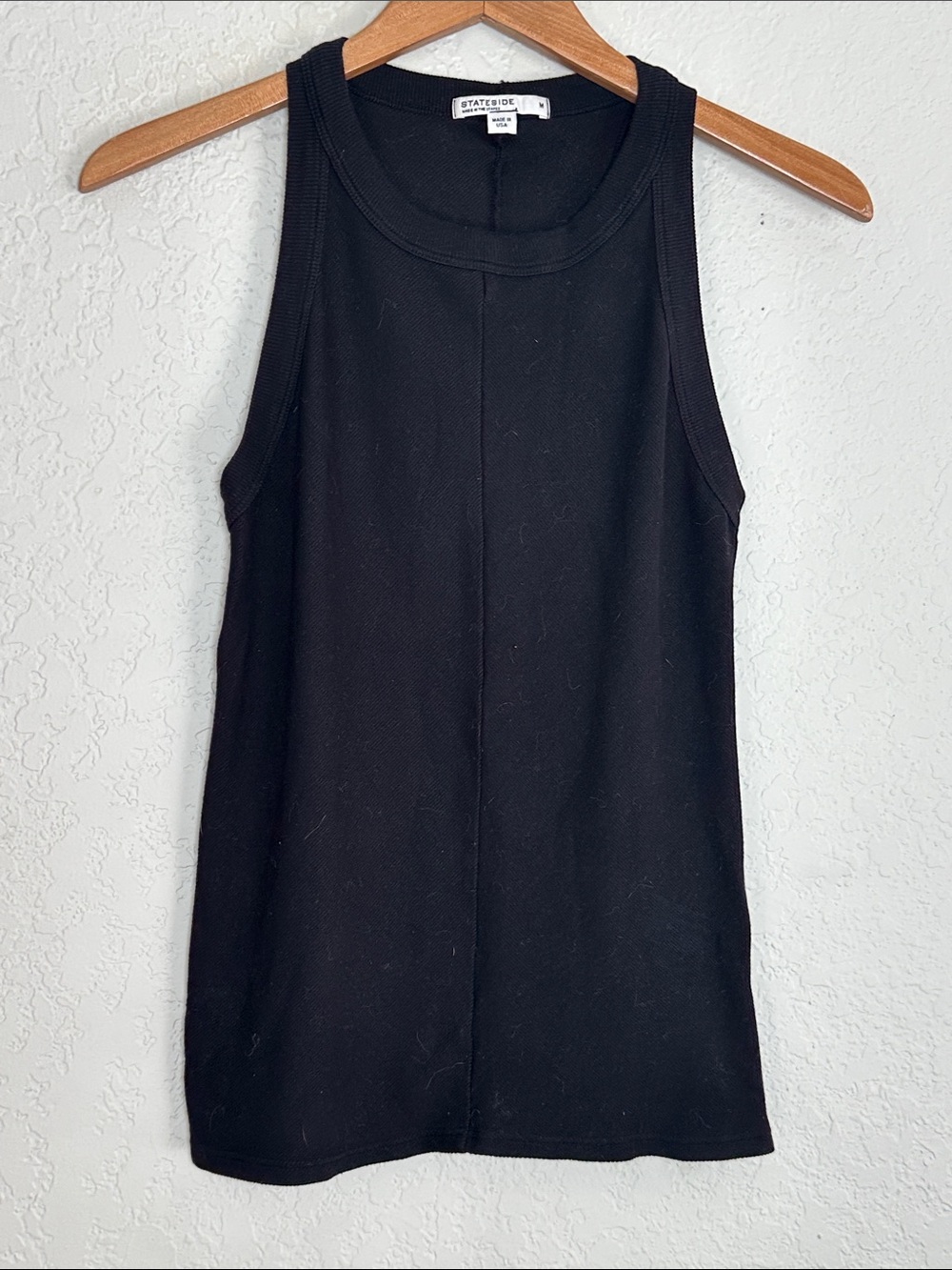 Stateside Black Tank Top Modal Ribbed Stretchy Minimalist Basic Racerback